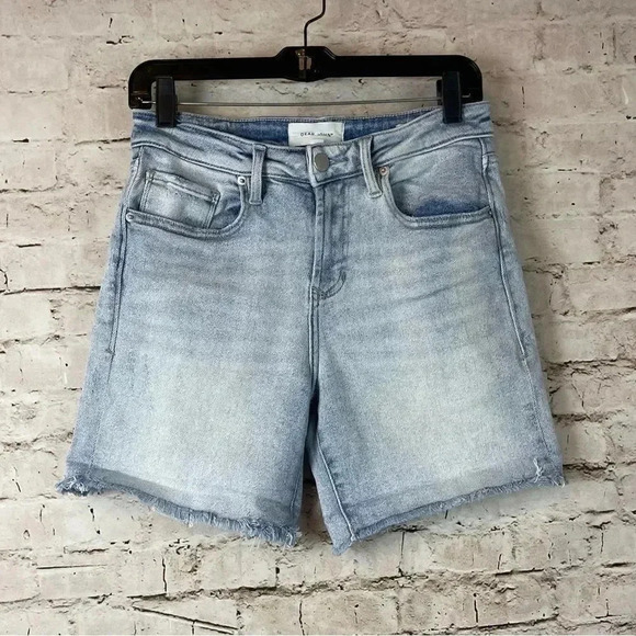 Dear John Womens Size 27 Ruthie Bermuda Shorts Raw Hem Cotton Stretch Distressed - Picture 4 of 9